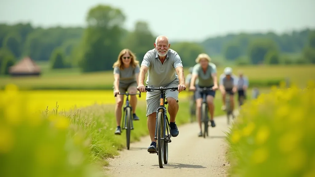 Seniori velobraucienā pa lauku ceļiem